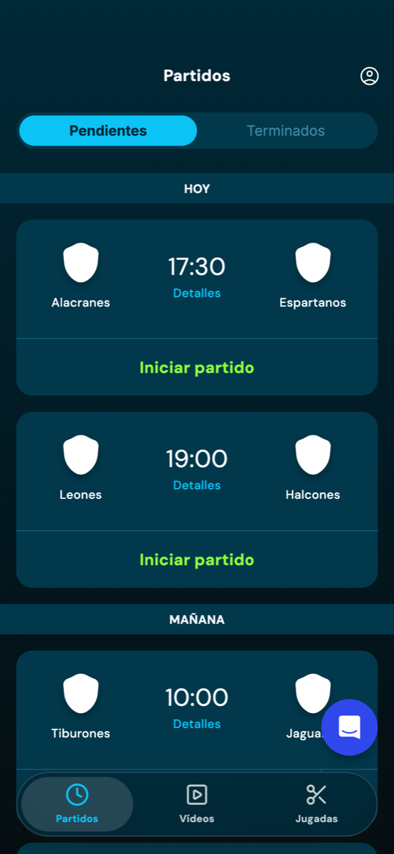 The referee's upcoming matches in the Minutes app